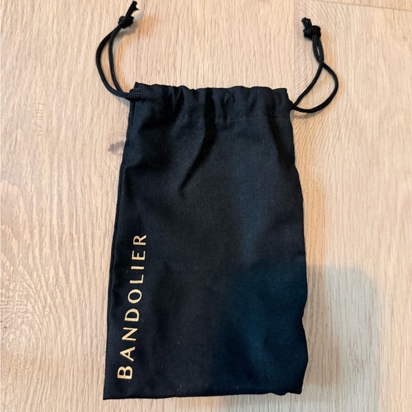 Bandolier Black Textured Key Zip Pouch with Gold Accents - Picture 4 of 4